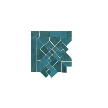 Mosaic House Moroccan tile Sarout S Corner 24-28 Hippi Sea Green Teal  zellige, mosaic, zellij, border, glaze, traditional, classic 